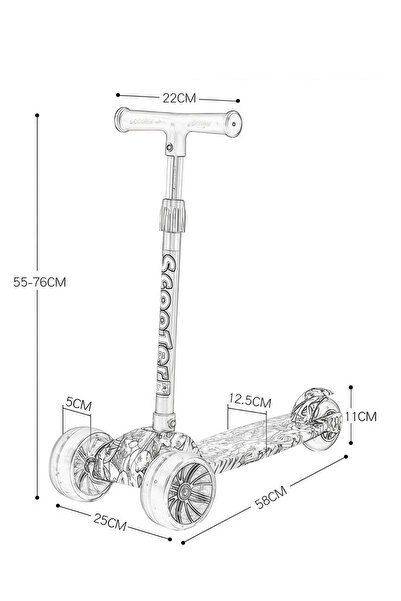 Generic Leon Home Kids Folding Scooter 3 Wheel Flash Pedal Scooter for kids 2-12 years old
