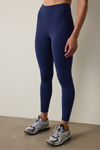 Penti Indigo Merrow Stitched High Waist Ankle Length Sports Leggings