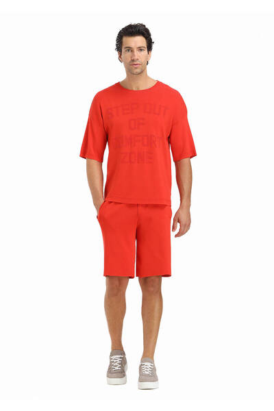 Ramsey Πλεκτό με λαιμόκοψη Jacquard πορτοκαλί