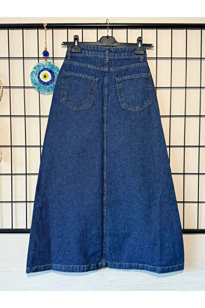 Dema Women's Denim Cotton - Non-Lycra Light Blue A-Line Skirt