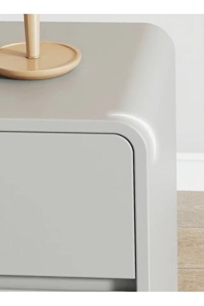 Raffine Modern High Gloss Nightstand Right Side Bedside Table with 2 Drawers 45x40x45 cm