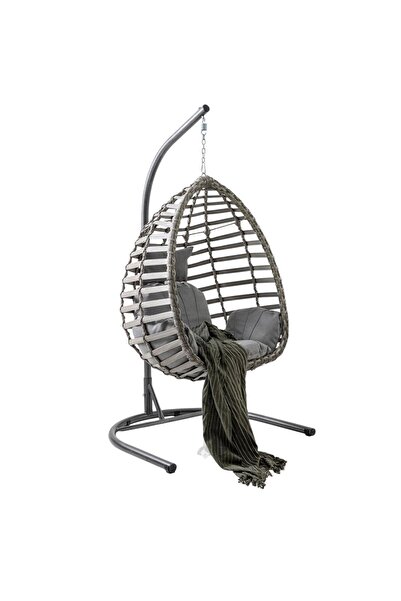 Capri Swing Gümbet Damla Model Tek Kişilik,sentetik Poli Üretan Rattan Kapalı...