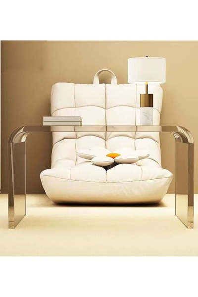 Raffine Multipurpose C-Shaped Transparent Acrylic Side Table 29x42x42 cm