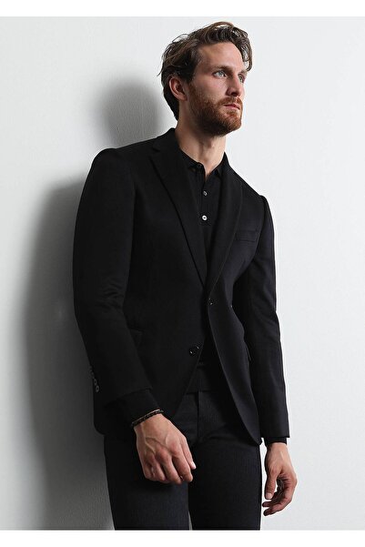 Ramsey Black Plain Regular Fit 100% Cashmere Jacket
