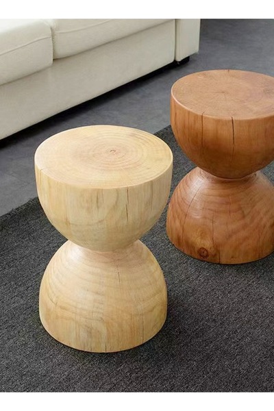 Raffine Vintage Stump Side Table Solid Wood 32x45 cm