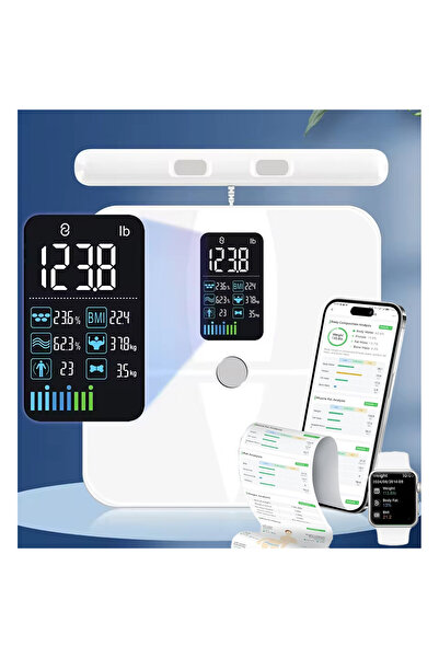 QuTek Cantar inteligent SmartFit cu 8 electrozi, digital, analizor de compozi...