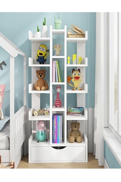Raffine Creative Bookshelf with Drawer Bookcase 51 x 19 x 141 cm