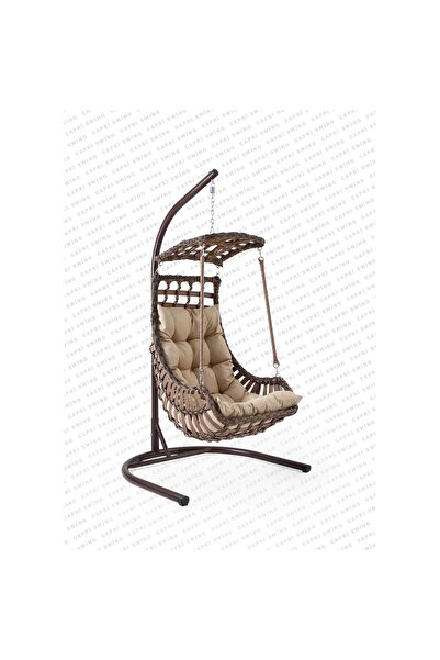 Capri Swing Alaçatı Tekli Rattan Bahçe Salıncağı | Balkon Salıncağı