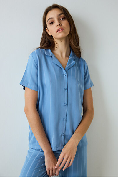 Penti Σετ πιτζάμες με κοντομάνικο γιακά πουκάμισο Blue Luna