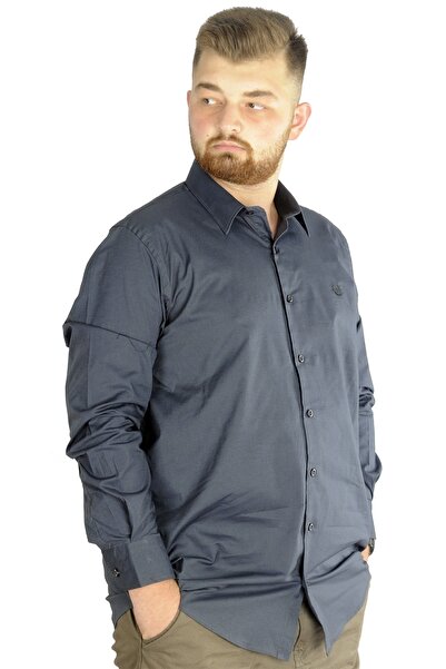 ModeXL Mode Xl Large Size Men's Classic Shirt Lycra 20351 Anthracite