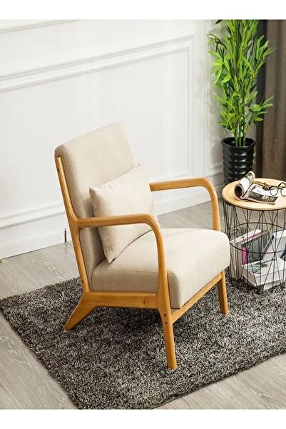 C&C Home Multifunction Upholstered Wooden Accent Chair with Armrest 60x73x70 cm