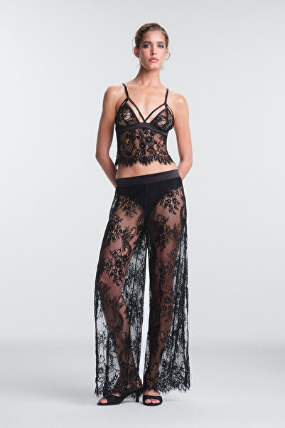 Penti Chiloți negri Pirra Dantelli talie înaltă