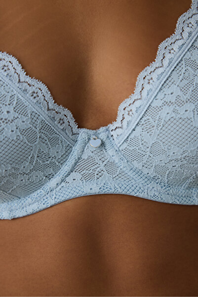 Penti Világoskék Donna Lace Underwire párnázat nélküli push-up melltartó