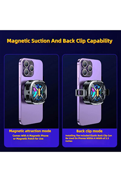 Generic Leon Home Mobile Radiator, Semiconductor Cooler with Digital Display & RGB, Fits Most Smartphones, B