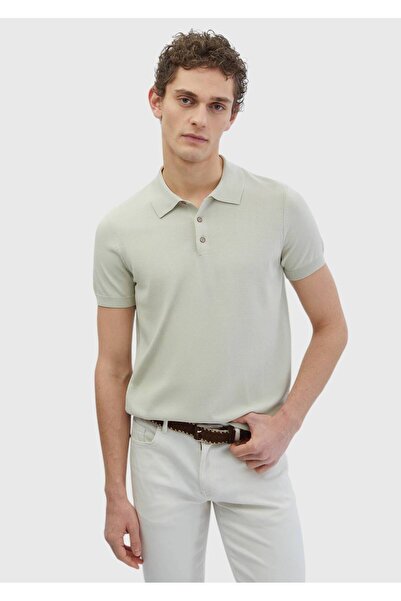 Ramsey Бежевий поло з прямим коміром, трикотаж