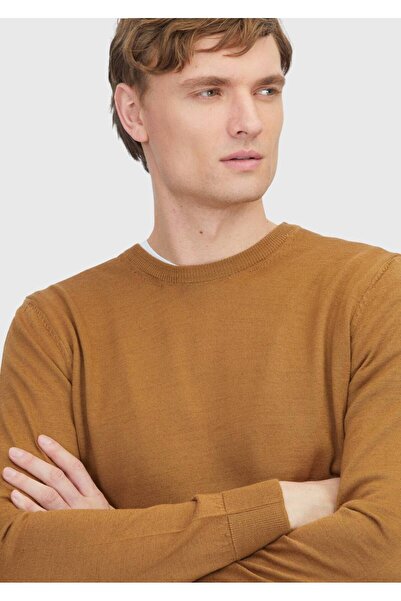 Ramsey Πλεκτό πουλόβερ από μαλλί με λαιμόκοψη με ίσιο πλέγμα από μαλλί και μείγμα μαλλιών