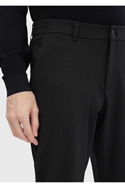 Ramsey Πλεκτό παντελόνι Jogging Fit με ρίγες από ανθρακί