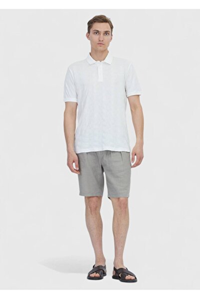 Ramsey Λευκό μονόχρωμο μπλουζάκι πόλο 100% βαμβακερό