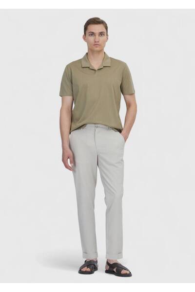 Ramsey Mink Jacquard Polo Neck 100% Cotton T-Shirt