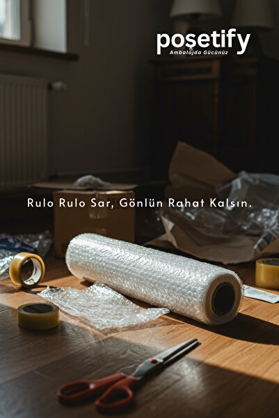 POŞETİFY Kalın Balonlu Naylon Patpat Rulo 50 cm x 25 m | 35 gr/m² | 3 Katlı | 1. Sınıf Ambalaj Malzemesi