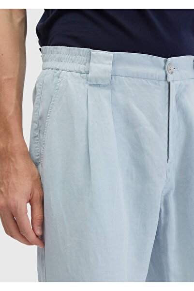 Ramsey Ανοιχτό μπλε ίσιο υφαντό Jogging Fit Casual βαμβακερό παντελόνι