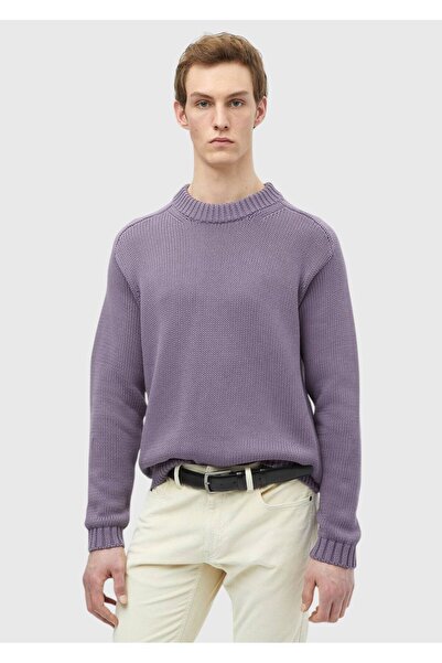 Ramsey Μωβ Crew Neck Πλεκτό Πουλόβερ Σελάντικ 100% βαμβάκι