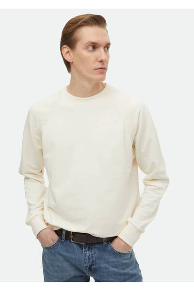 Ramsey Εκρού Πλατύ Φούτερ με λαιμόκοψη