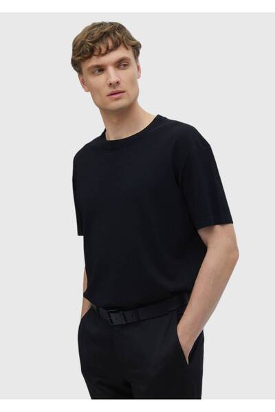 Ramsey Μαύρο πλεκτό πουλόβερ με λαιμόκοψη Crew