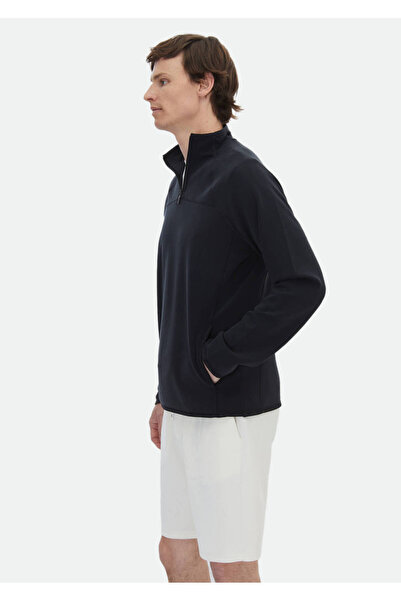 Ramsey High Collar Black Sweatshirt