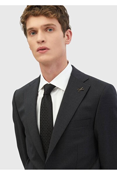 Ramsey Anthracite Striped Thin&Taller Slim Fit 100% Wool Suit