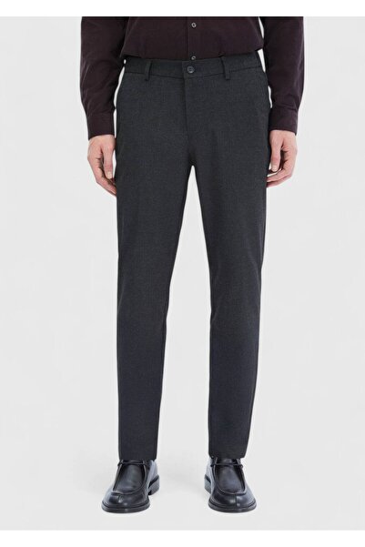 Ramsey Anthracite Straight Woven Jogging Fit Casual Trousers