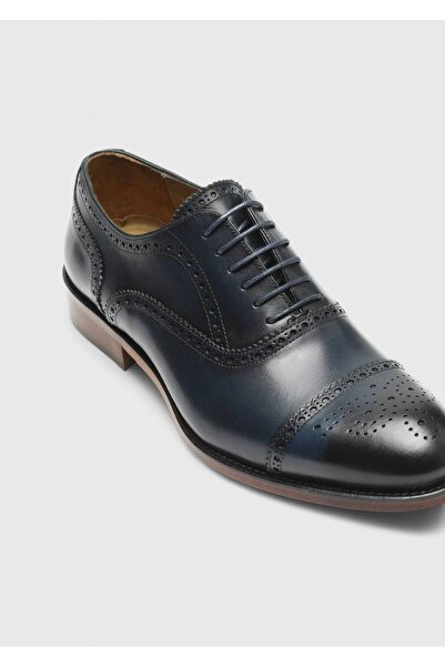 Ramsey Navy Blue Leather Classic Shoes