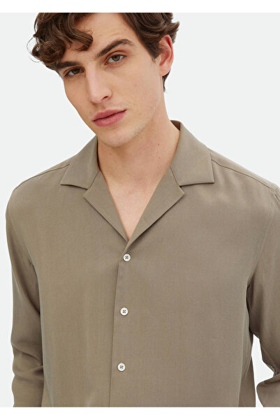 Ramsey Κλασικό πουκάμισο σε ίσια κοπή σε χρώμα άμμου