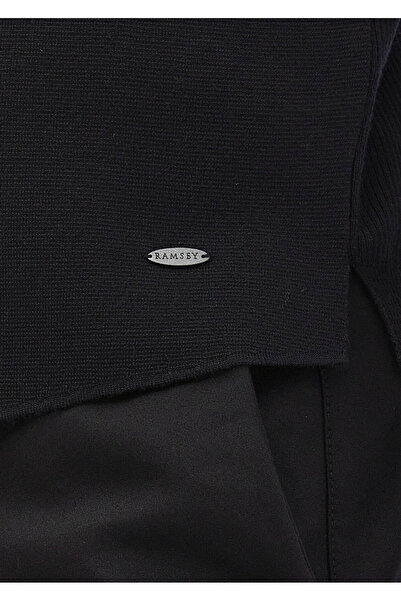 Ramsey Black Plain Knit Knitwear Vest