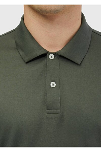 Ramsey Khaki Plain Polo Neck 100% Cotton T-Shirt