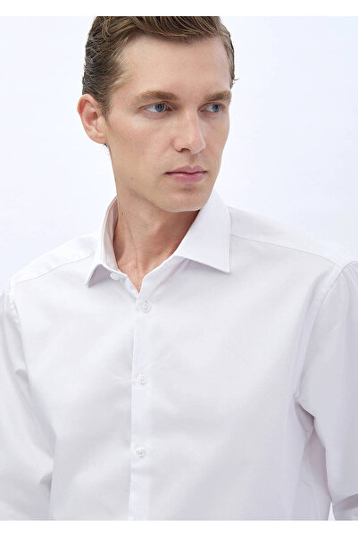 Ramsey Λευκό Πουκάμισο Κλασικό 100% Βαμβάκι με κανονική εφαρμογή