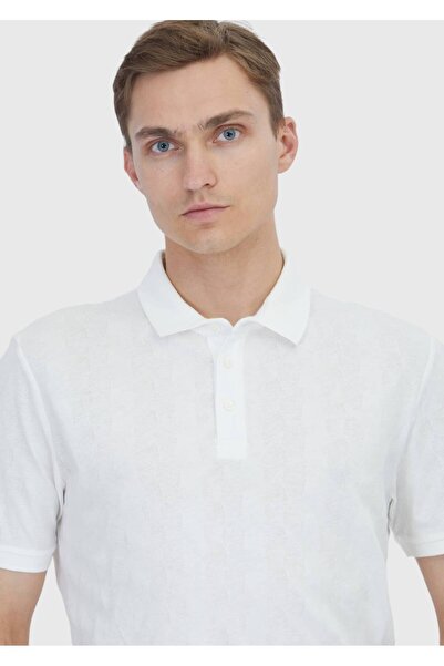 Ramsey Λευκό μονόχρωμο μπλουζάκι πόλο 100% βαμβακερό