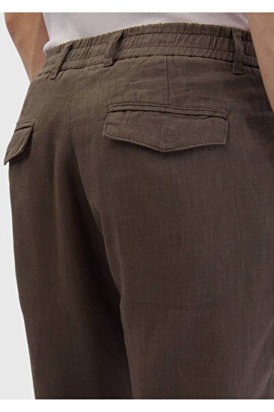 Ramsey Mink Plain Woven Jogging Fit Casual 100% Linen Trousers