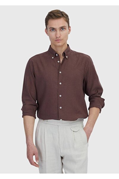 Ramsey Πλακάκι Flat Casual Fit Υφαντό Casual Βαμβακερό Μικτό Πουκάμισο