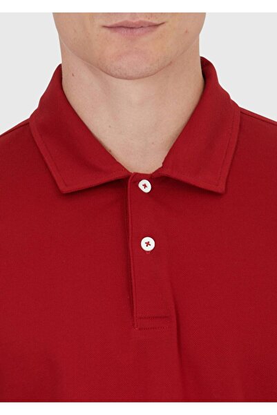 Ramsey Κόκκινο μονόχρωμο μπλουζάκι με γιακά πόλο 100% βαμβάκι