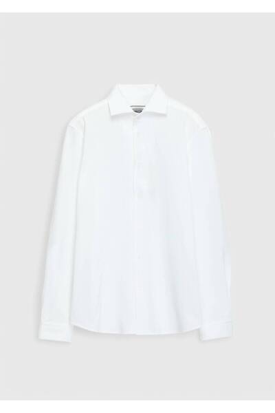 Ramsey Біла пряма сорочка Casual Fit Casual 100% бавовна