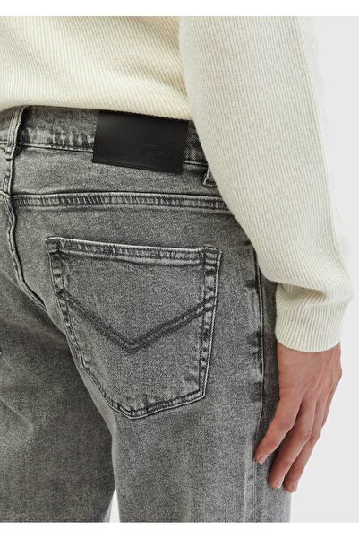 Ramsey Gray Straight Regular Fit Denim 100% Cotton Trousers