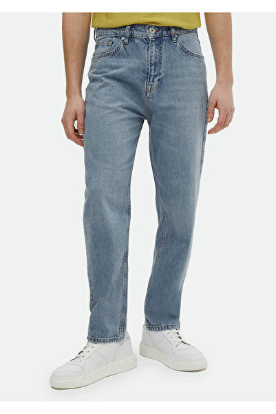 Ramsey Indigo Straight Loose Fit Τζιν Παντελόνι από βαμβακερό μείγμα