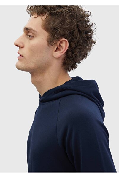 Ramsey Navy Blue Hooded Plain Sweatshirt