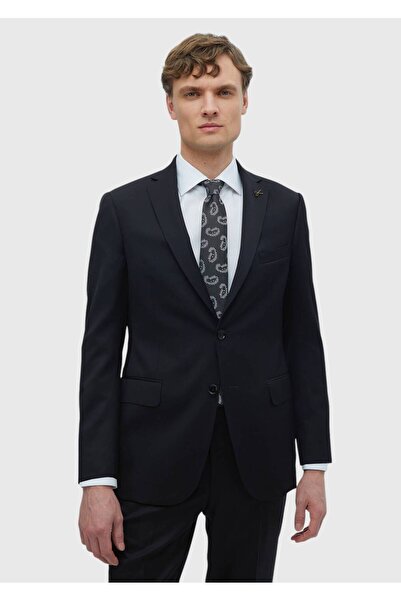 Ramsey Black Plain Regular Fit 100% Wool Suit