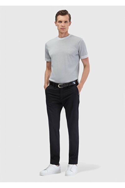 Ramsey Light Gray Plain Crew Neck 100% Cotton T-Shirt