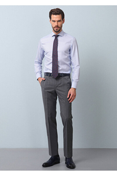 Ramsey Γκρι ίσιο ύφασμα Modern Fit Classic 100% μάλλινο παντελόνι