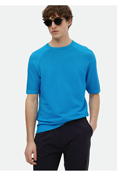 Ramsey Πλεκτό με λαιμόκοψη τιρκουάζ ζακάρ