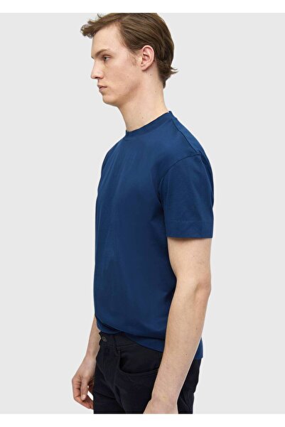 Ramsey Μπλουζάκι Indigo Plain Crew Neck 100% βαμβάκι