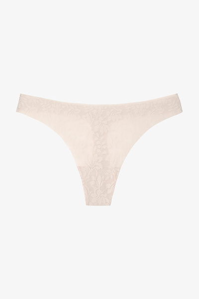 Penti Invisible Laser Cut Lace Light Beige Thong Panties